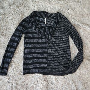 Michael Farrell Mixed Stripe Lightweight Knit Cowl Neck Sweater Women's Small